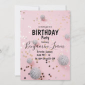 Roze uitnodiging van Birthday (Voorkant)