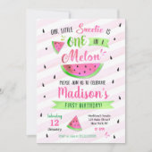 Roze uitnodiging van de Birthday Partij voor een W (Voorkant)