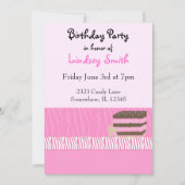 Roze uitnodiging van de Birthday Party (Voorkant)