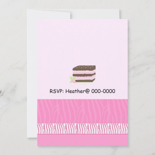 Roze uitnodiging van de Birthday Party (Achterkant)