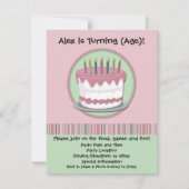 Roze uitnodiging van de Birthday Party van het mei (Voorkant)