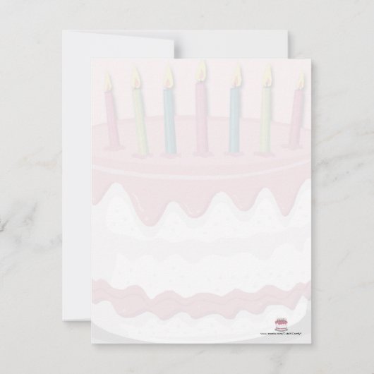 Roze uitnodiging van de Birthday Party van het mei (Achterkant)