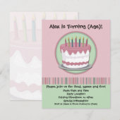 Roze uitnodiging van de Birthday Party van het mei (Voorkant / Achterkant)