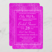 Roze uitnodiging van de Bridal van de Paisley (Voorkant / Achterkant)