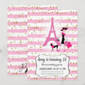 Roze uitnodiging van de Franse Partij voor een mei (Voorkant / Achterkant)