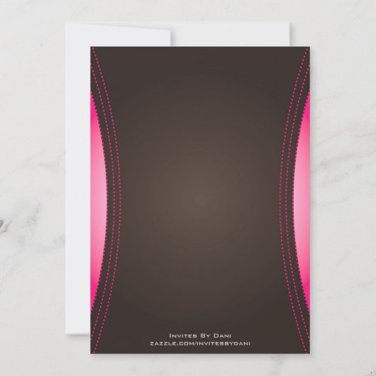 Roze uitnodiging van de partij Hookah (Achterkant)