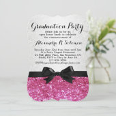 Roze uitnodiging van de Partij van de Graduatie va (Staand voorkant)