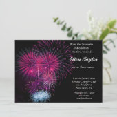 Roze uitnodiging van de Partij voor Pensionering v (Staand voorkant)