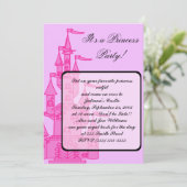 Roze uitnodiging van de prinses (Staand voorkant)