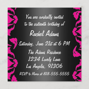 Roze uitnodiging van de Zwarte en Witte Dag