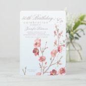 Roze uitnodiging van Dogwood Birthday Party (Staand voorkant)