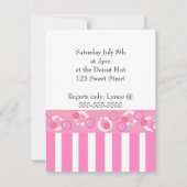 Roze uitnodiging van Donut Birthday Party (Achterkant)