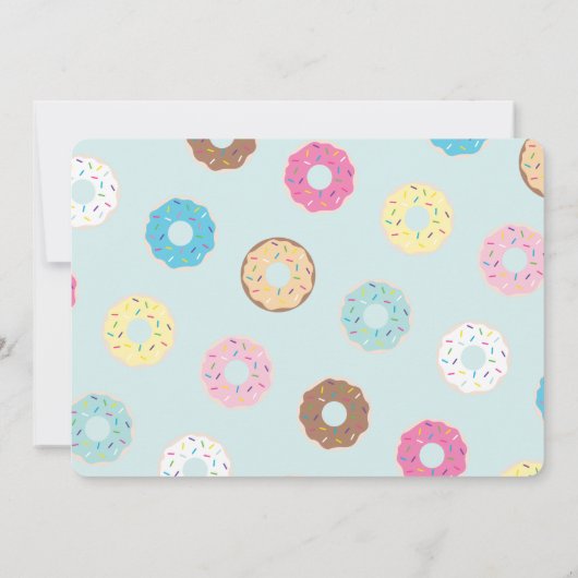 Roze uitnodiging van Donut Party | Donut Birthday (Achterkant)