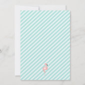 Roze uitnodiging van Flamingo Birthday Party (Achterkant)