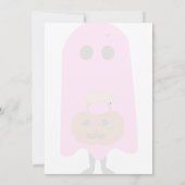 roze uitnodiging van het halloween-verjaardagsfees (Achterkant)