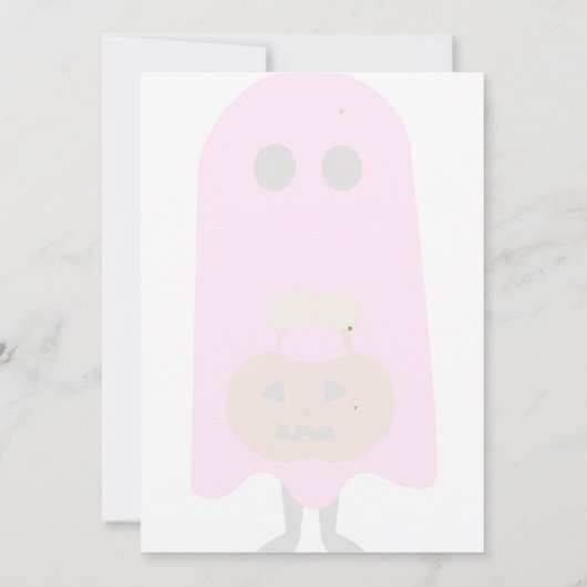 roze uitnodiging van het halloween-verjaardagsfees (Achterkant)