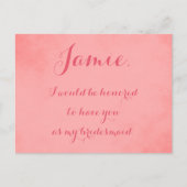 Roze uitnodiging van het Parchment bridesmaid (Voorkant)