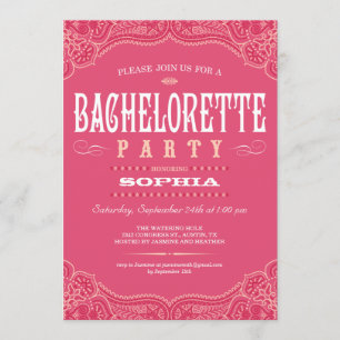 Roze uitnodiging van Paisley voor een Bachelorette