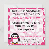 Roze uitnodiging van Penguin (Achterkant)