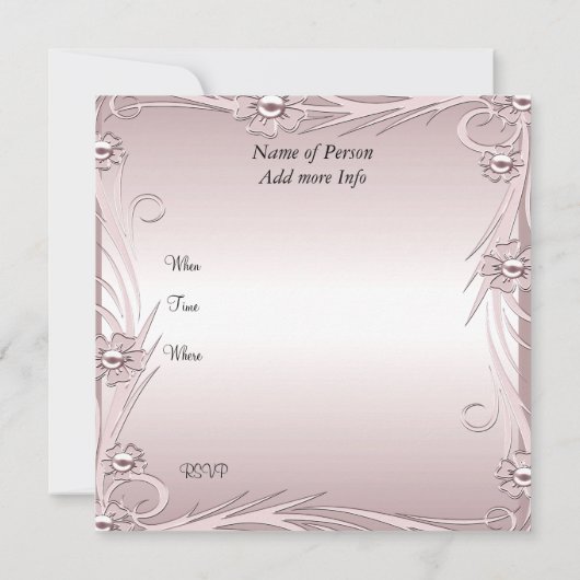 Roze uitnodiging voor 40ste verjaardagsfeest voor 