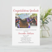 Roze uitnodiging voor afgestudeerden foto's (Staand voorkant)