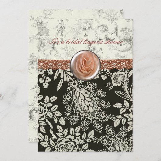 Roze uitnodiging voor bridal met links (Voorkant / Achterkant)