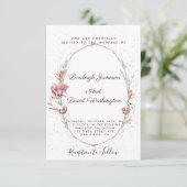 Roze uitnodiging voor bruiloft (Staand voorkant)