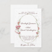 Roze uitnodiging voor bruiloft (Voorkant / Achterkant)