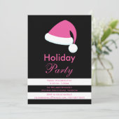 Roze uitnodiging voor de kerstfeestdag (Staand voorkant)