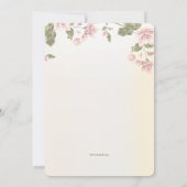 Roze uitnodiging voor Dogwood (Achterkant)