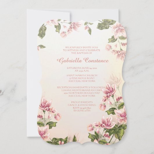 Roze uitnodiging voor Dogwood (Voorkant)