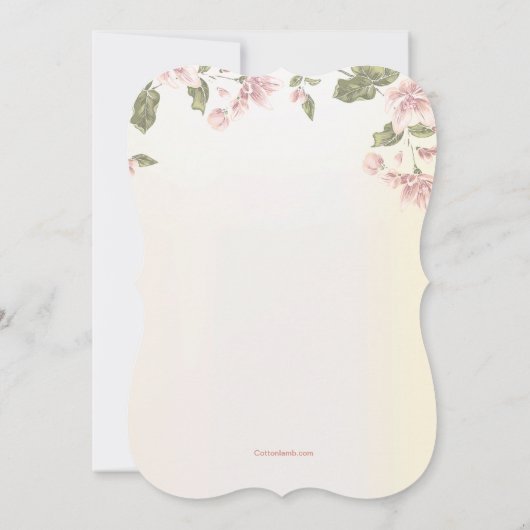 Roze uitnodiging voor Dogwood (Achterkant)