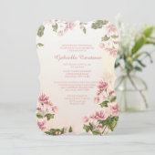 Roze uitnodiging voor Dogwood (Staand voorkant)