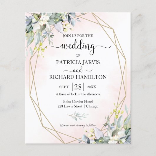 Roze uitnodiging voor een blinde weddenschap (Voorkant)