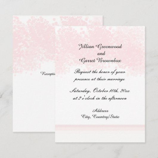 Roze uitnodiging voor een ononderbroken huwelijk (Voorkant / Achterkant)