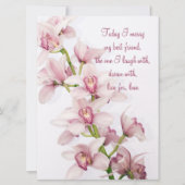Roze uitnodiging voor een orchidee bruiloft met cy (Voorkant)
