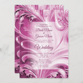 Roze uitnodiging voor een Vlaams huwelijk (Voorkant / Achterkant)