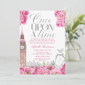 Roze Uitnodiging voor Eens Upon a Time Prinses Bab (Staand voorkant)
