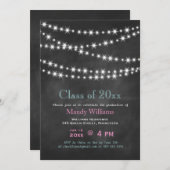 Roze uitnodiging voor het Afstuderen van Blackboar (Voorkant / Achterkant)