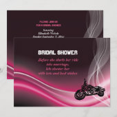 Roze uitnodiging voor het douchen naar fietsen met (Voorkant / Achterkant)