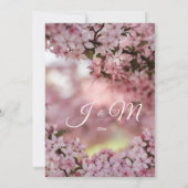 Roze uitnodiging voor het flororale huwelijk (Achterkant)