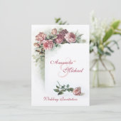 Roze uitnodiging voor het huwelijk (Staand voorkant)