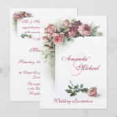 Roze uitnodiging voor het huwelijk (Voorkant / Achterkant)