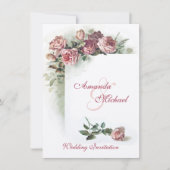 Roze uitnodiging voor het huwelijk (Voorkant)