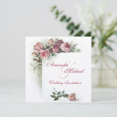 Roze uitnodiging voor het huwelijk (Staand voorkant)