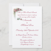 Roze uitnodiging voor het huwelijk (Achterkant)