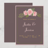 Roze uitnodiging voor het huwelijk (Voorkant / Achterkant)