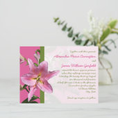 Roze uitnodiging voor het huwelijk van Stargazer L (Staand voorkant)