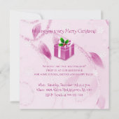Roze uitnodiging voor kerstcadeaus (Achterkant)
