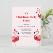 Roze uitnodiging voor kerstfeestdagen met kerstfee (Staand voorkant)